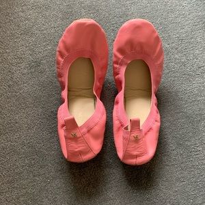 Yosi Samra pink leather flats.
